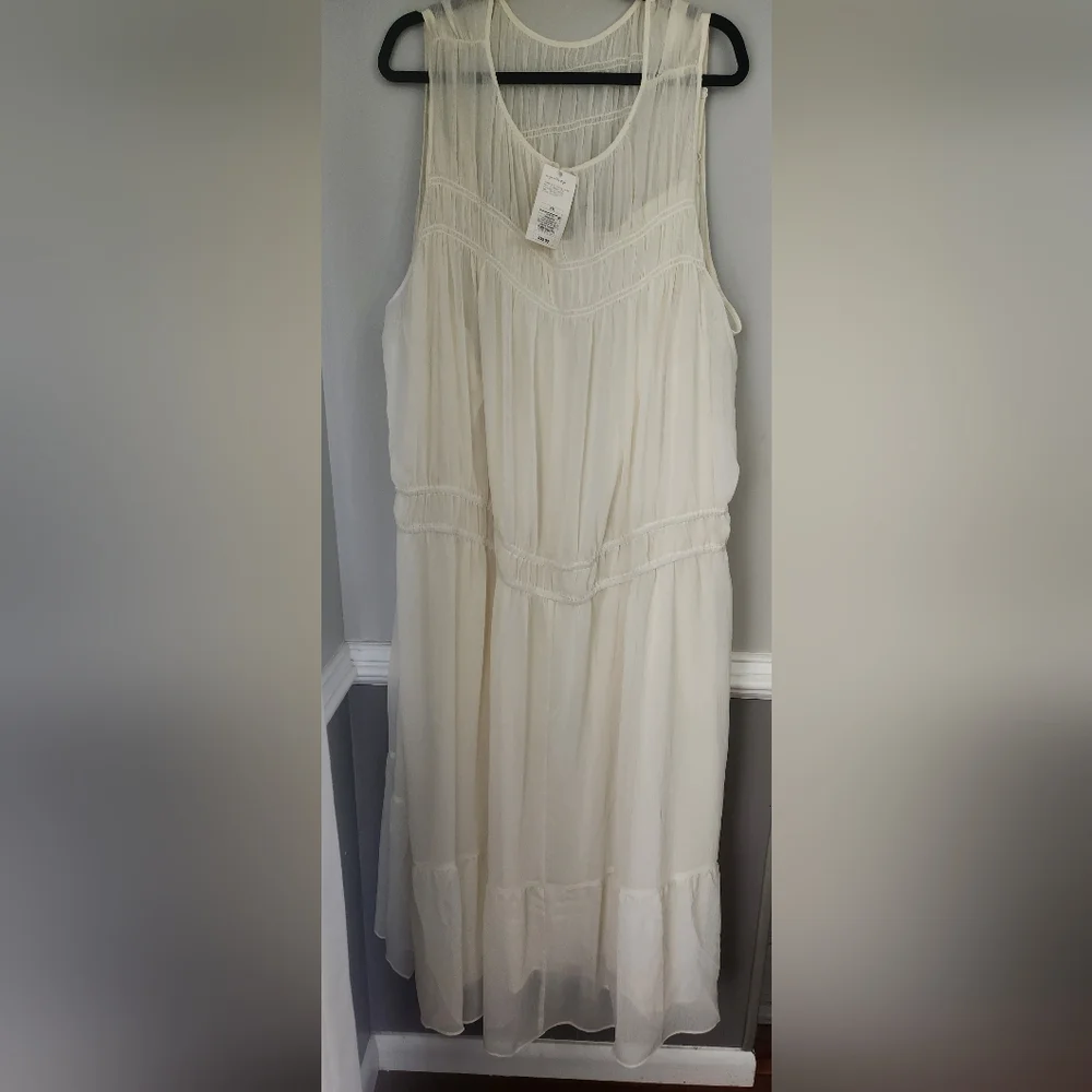 4X A New DAY Dress Elegant Cream Sleeveless Dress - Picture 5 of 5